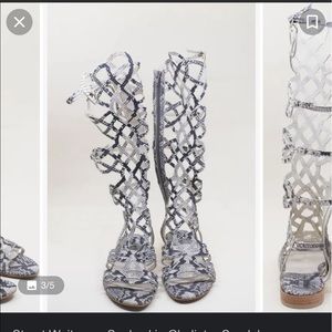 Snake skin gladiator sandals
